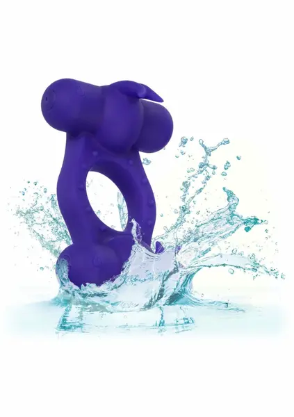 CalExotics Triple Orgasm Enhancer Silicone Intimate Ring Rechargeable