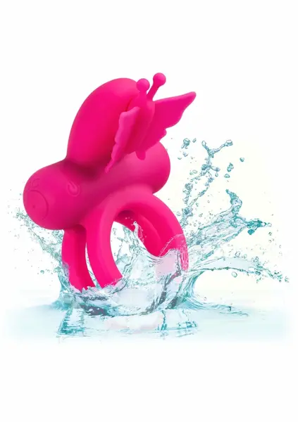 CalExotics Butterfly Dual Ring Silicone Rechargeable Intimate Enhancer