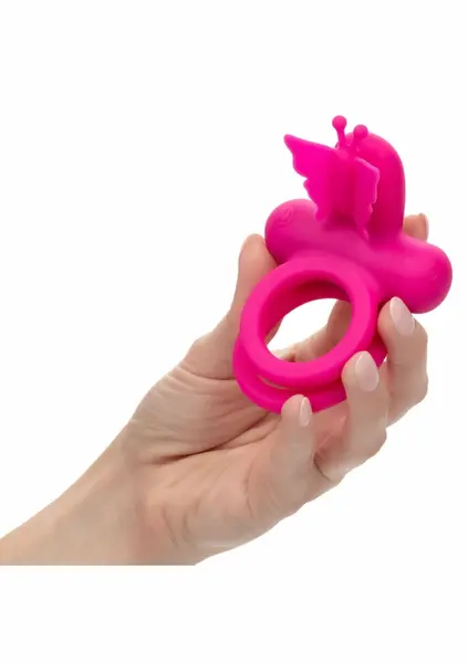 CalExotics Butterfly Dual Ring Silicone Rechargeable Intimate Enhancer