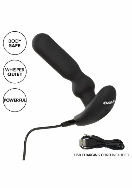 COLT Vibrating Anal T Rechargeable Flexible Silicone Probe Black