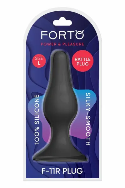 FORTO F-11R RATTLER LUNGO Large Black Premium Silicone Plug