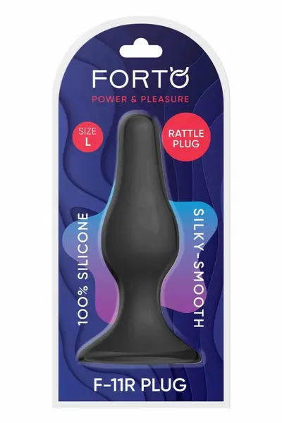 FORTO F-11R RATTLER LUNGO Large Black Premium Silicone Plug