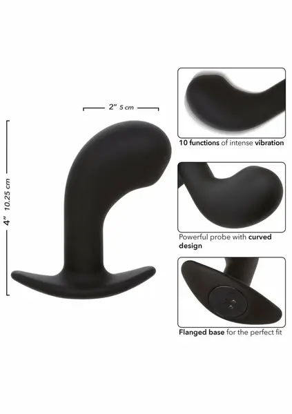 Rock Bottom Curved Probe Silicone Intimate Device USB Rechargeable Black