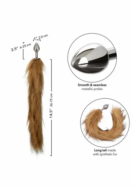 CalExotics Running Wild Tail Metallic Probe with Synthetic Fur Tail