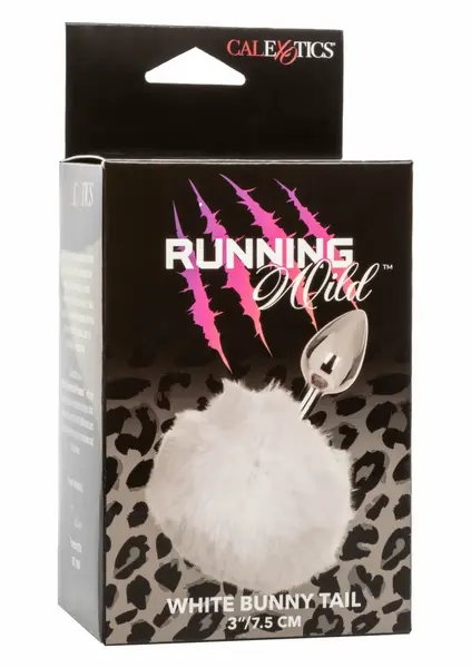 CalExotics Running Wild Bunny Tail Metallic Plug with Fluffy Accent