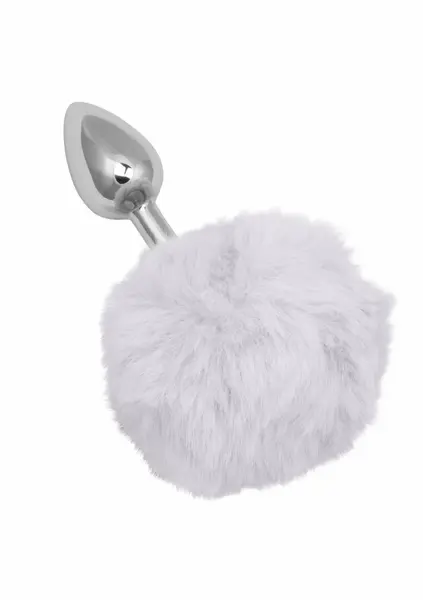 CalExotics Running Wild Bunny Tail Metallic Plug with Fluffy Accent