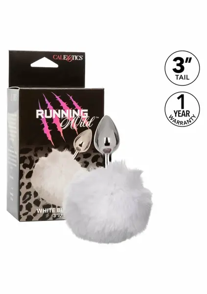 CalExotics Running Wild Bunny Tail Metallic Plug with Fluffy Accent