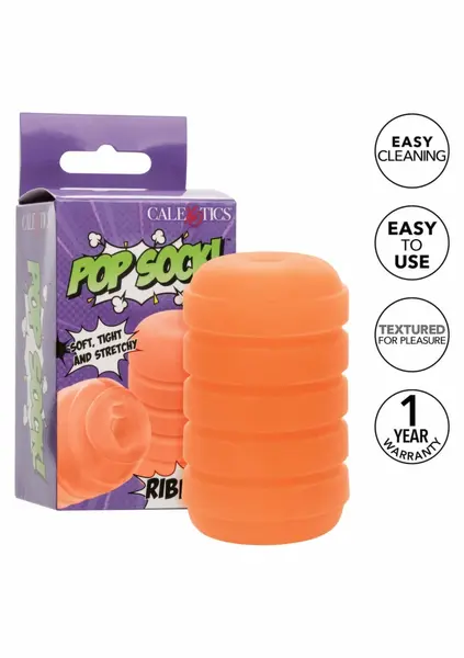 Pop Sock Ribbed Intimate Sleeve - Reversible, Ribbed Texture, Flexible Fit