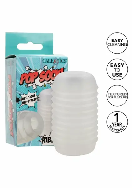 Pop Sock Ribbed Intimate Sleeve - Reversible, Ribbed Texture, Flexible Fit