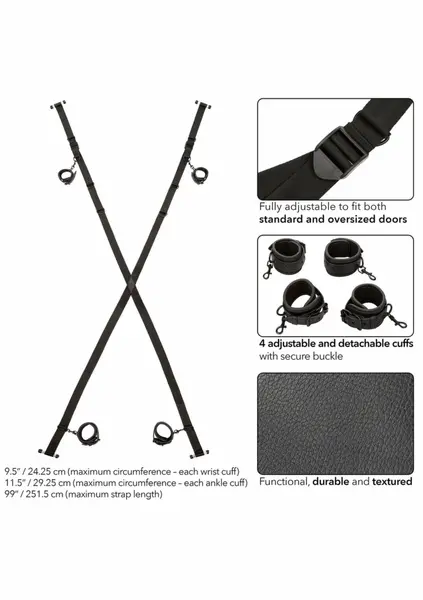 Nocturnal Over The Door Cross Adjustable Restraint System Black