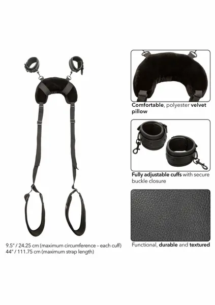 Nocturnal PositionStrap Pillow - Adjustable Support System with Velvet Cushion