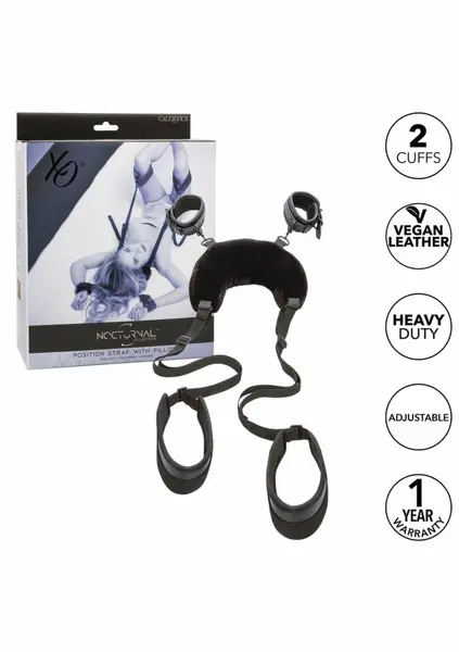 Nocturnal PositionStrap Pillow - Adjustable Support System with Velvet Cushion