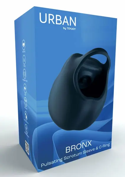 Bronx анатомичен силиконов пръстен за тестиси, черен