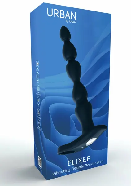 ToyJoy Elixer Vibrating Double Penetrator Flexible Beaded System Black