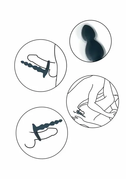 ToyJoy Elixer Vibrating Double Penetrator Flexible Beaded System Black