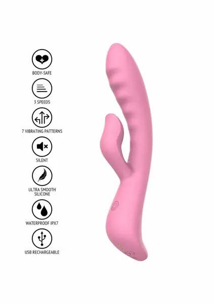 TOYJOY The Belle Rabbit Vibrator Pink Ergonomic Dual-Action Model