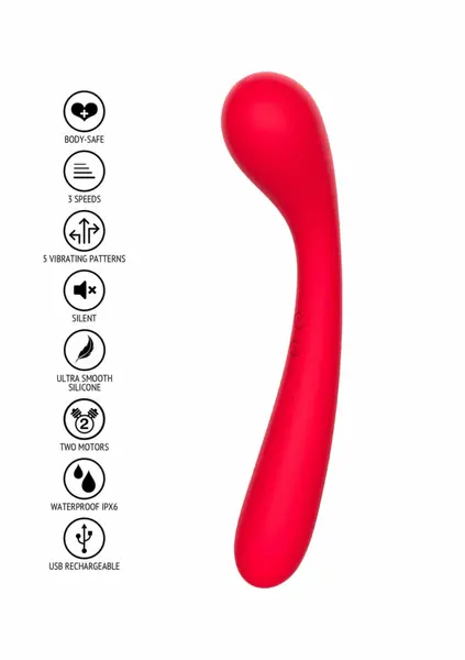 TOYJOY The Dash G-Spot Vibrator Dual Motor Liquid Silicone Pink
