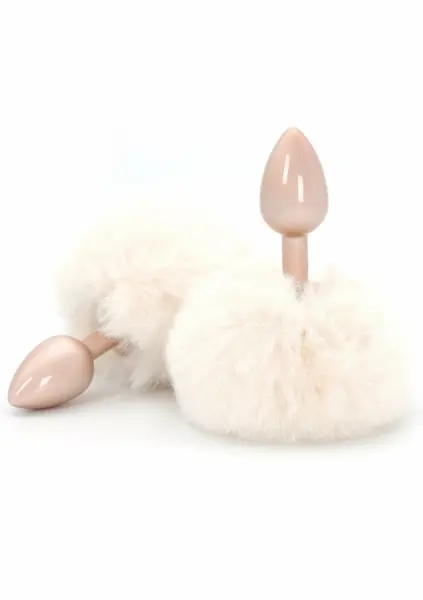 ToyJoy HAPPINESS Enchanting Bunnytail Aluminum Plug with Faux Fur Tail Silver