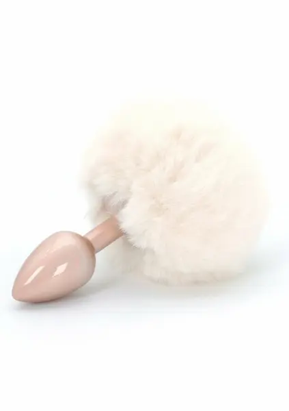 ToyJoy HAPPINESS Enchanting Bunnytail Aluminum Plug with Faux Fur Tail Silver