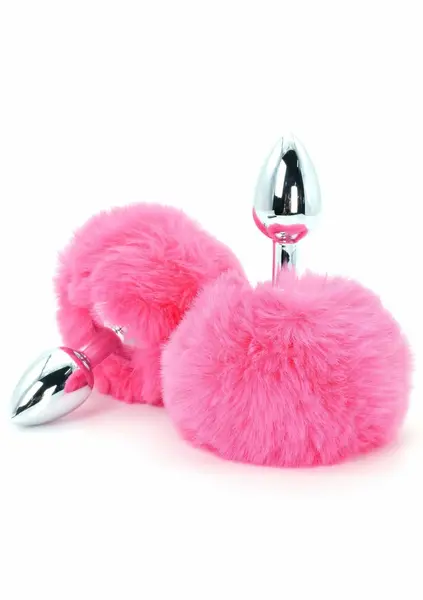 ToyJoy HAPPINESS Enchanting Bunnytail Aluminum Plug with Faux Fur Tail Silver