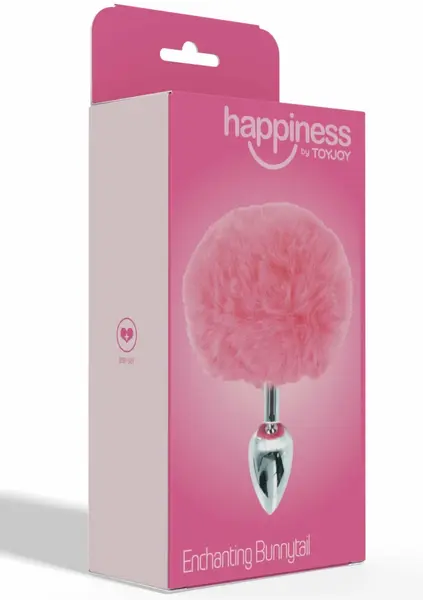 ToyJoy HAPPINESS Enchanting Bunnytail Aluminum Plug with Faux Fur Tail Silver