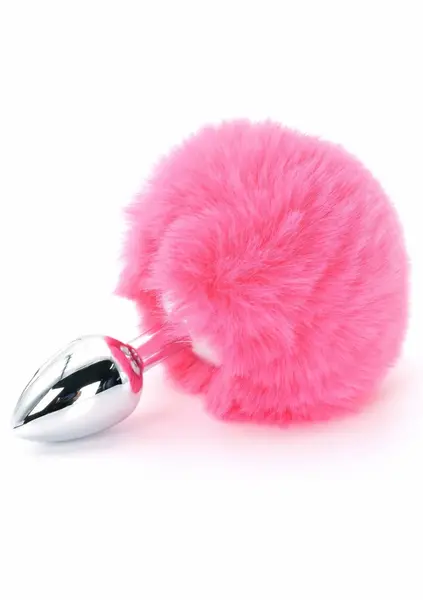 ToyJoy HAPPINESS Enchanting Bunnytail Aluminum Plug with Faux Fur Tail Silver