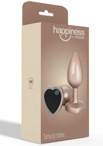 Happiness Time To Shine алуминиев анален разширител с кристал сърце, сребрист, малък – модел 2