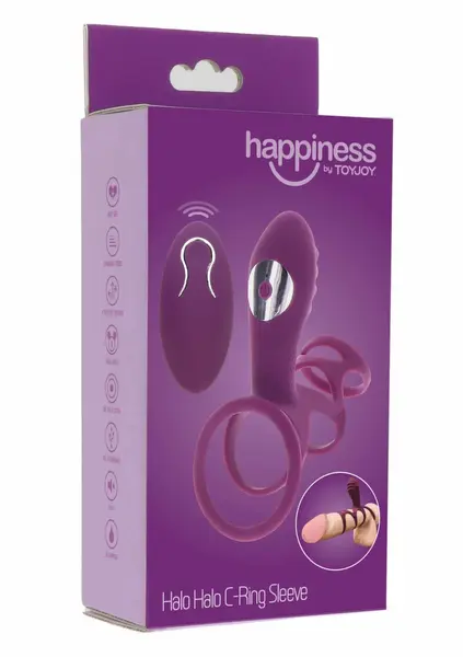 ToyJoy Halo Halo C-Ring Sleeve Intimate Silicone Ring Vibrating Black