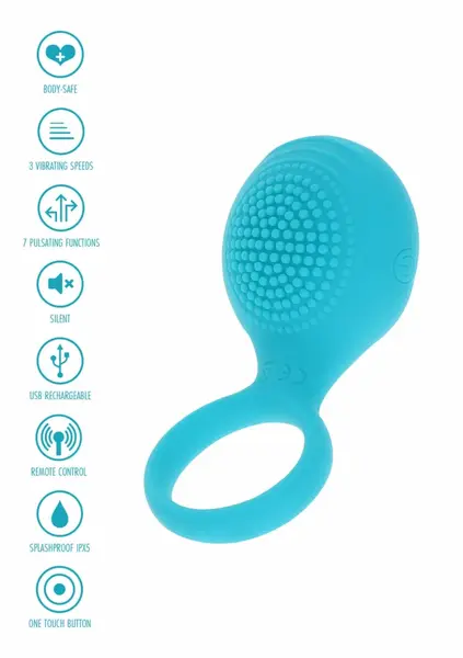 ToyJoy Tickle Brush C-Ring Vibrating Silicone Intimate System Black