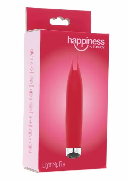 ToyJoy SMILE Light My Fire Vibrator USB Silicone Dual-Tip Pink 8713221821577