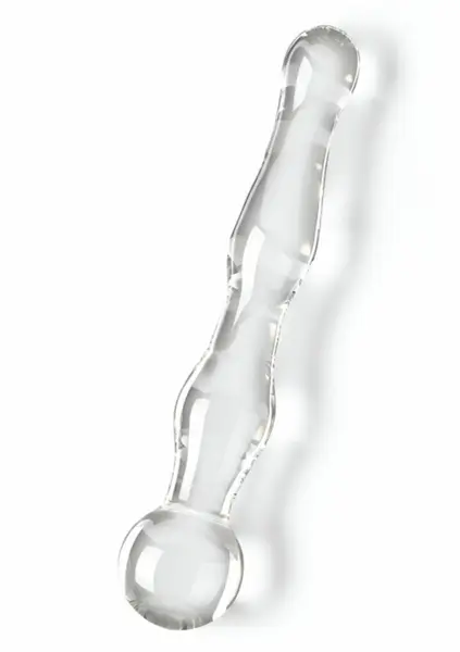 TOYJOY GLASS WORXX Sparkle Wand - Glass Intimate Massager, Wavy Design