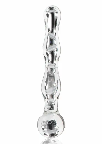 TOYJOY GLASS WORXX Sparkle Wand - Glass Intimate Massager, Wavy Design
