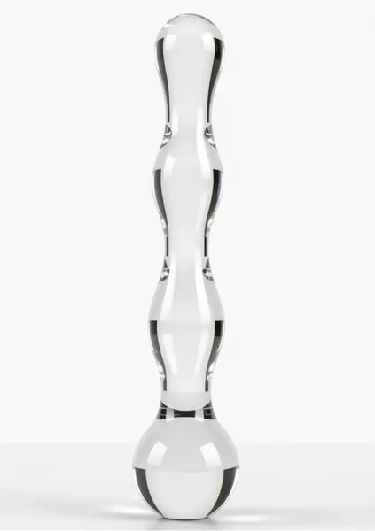 TOYJOY GLASS WORXX Sparkle Wand - Glass Intimate Massager, Wavy Design