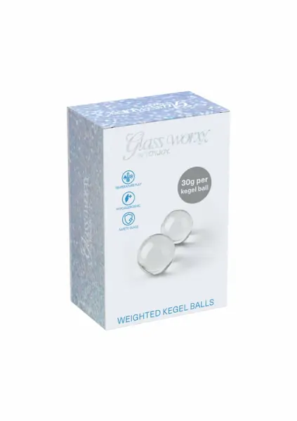TOYJOY GLASS WORXX Pearl Drops Weighted Kegel Training Balls Glass