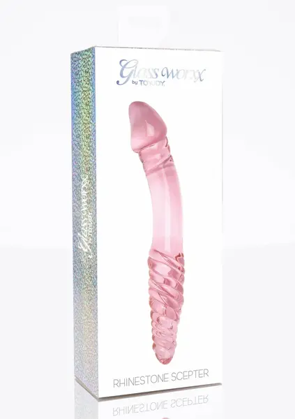TOYJOY GLASS WORXX Dual-Ended Rhinestone Wand Pink Glass 21 cm