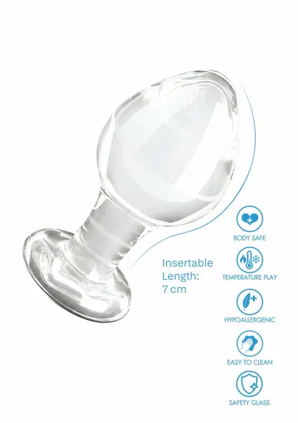 TOYJOY GLASS WORXX Brilliant Anal Star Glass Plug, Bulbous Tip, Clear