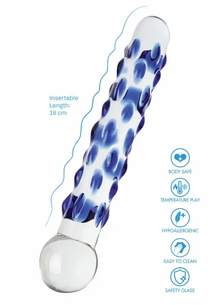TOYJOY GLASS WORXX Diamond Dazzler Dong Blue Glass Intimate Model