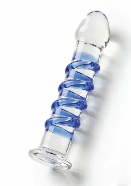 TOYJOY GLASS WORXX G-Spot Gemstone Curved Glass Intimate Device Blue