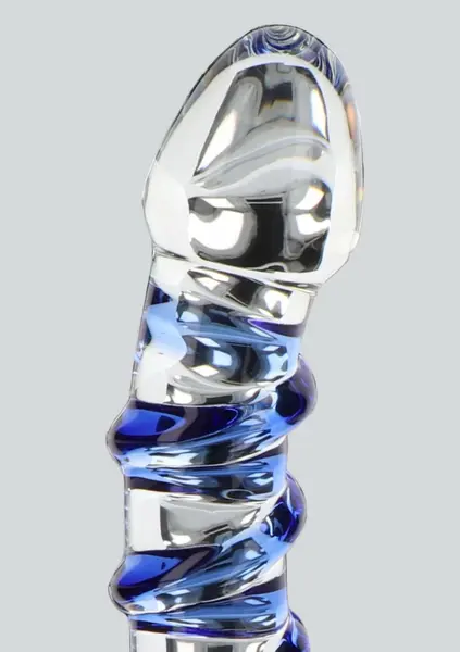 TOYJOY GLASS WORXX G-Spot Gemstone Curved Glass Intimate Device Blue