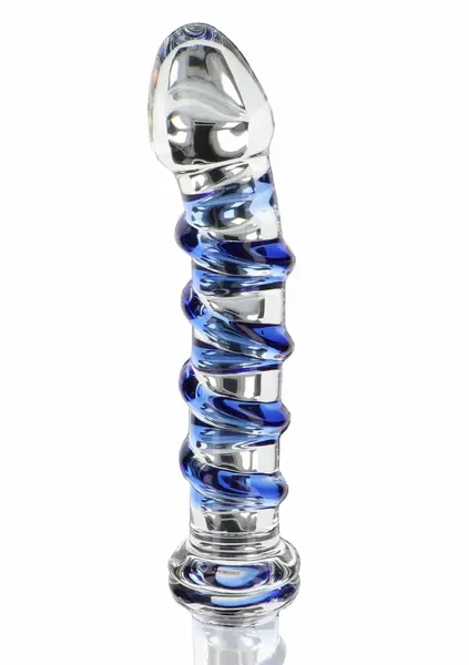 TOYJOY GLASS WORXX G-Spot Gemstone Curved Glass Intimate Device Blue