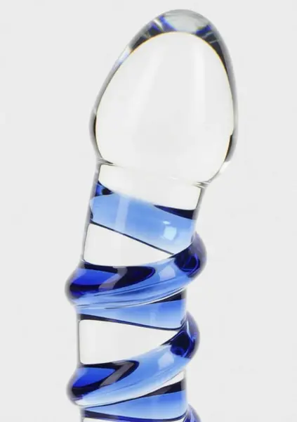 TOYJOY GLASS WORXX G-Spot Gemstone Curved Glass Intimate Device Blue
