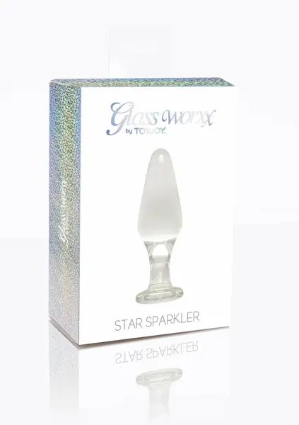TOYJOY GLASS WORXX Star Sparkler - Glass Plug, Tapered, Clear