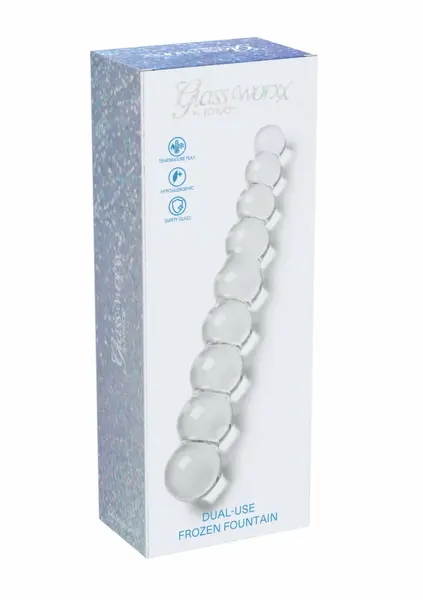 TOYJOY GLASS WORXX Dual-Use Frozen Fountain Glass Massager 18 cm
