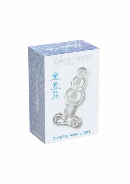 TOYJOY GLASS WORXX Crystal Anal Jewel - Glass Plug with Flared Base