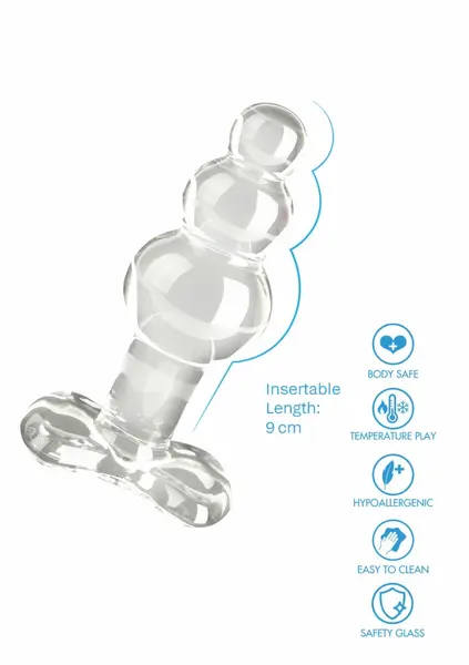 TOYJOY GLASS WORXX Crystal Anal Jewel - Glass Plug with Flared Base