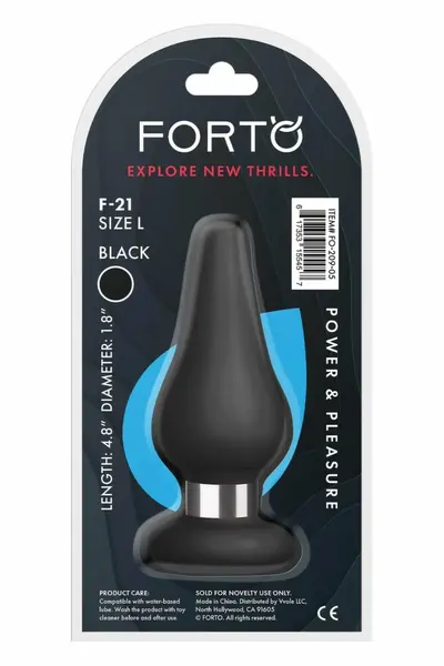 FORTO F-21 Tear Drop Large Black Premium Silicone Plug