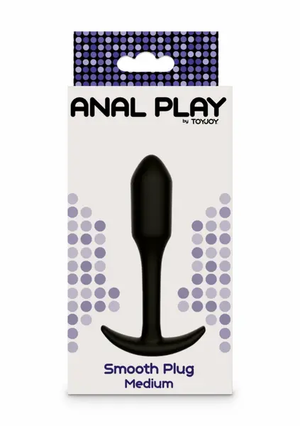 ToyJoy Smooth Plug Medium Silicone Anal Model 10.9cm Black