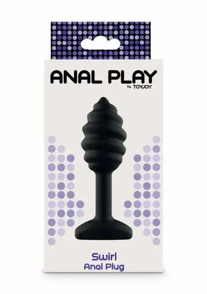 ToyJoy Swirl Plug Black 9.2 cm - Textured Silicone Anal Model