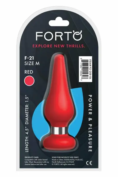 FORTO F-21 Tear Drop Medium Red Premium Silicone Plug
