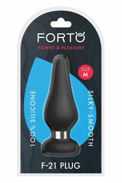 FORTO F-21 Tear Drop Medium Black Premium Silicone Plug